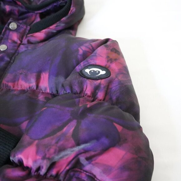 Host Pick Appaman Girls Down Puffer Jacket Hip Length Hooded Purple Black 14 - Picture 8 of 16